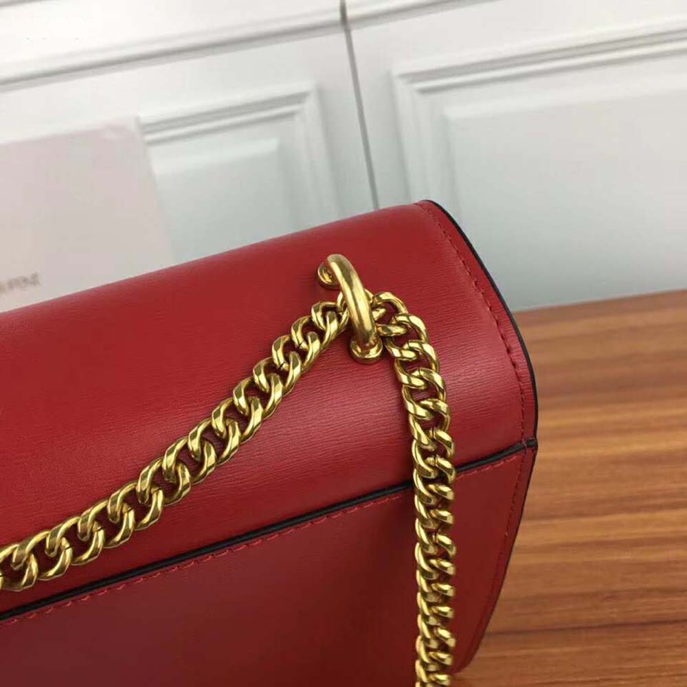 Saint Laurent YSL Women Sunset Medium in Smooth Leather-Red 9 Saint Laurent YSL Women Sunset Medium in Smooth Leather-Red - Image 9