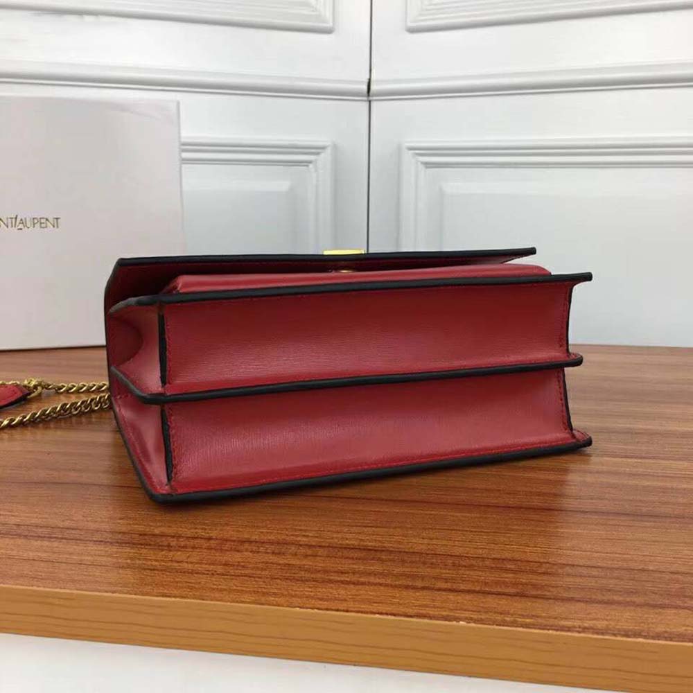 Saint Laurent YSL Women Sunset Medium in Smooth Leather-Red 5 Saint Laurent YSL Women Sunset Medium in Smooth Leather-Red - Image 5