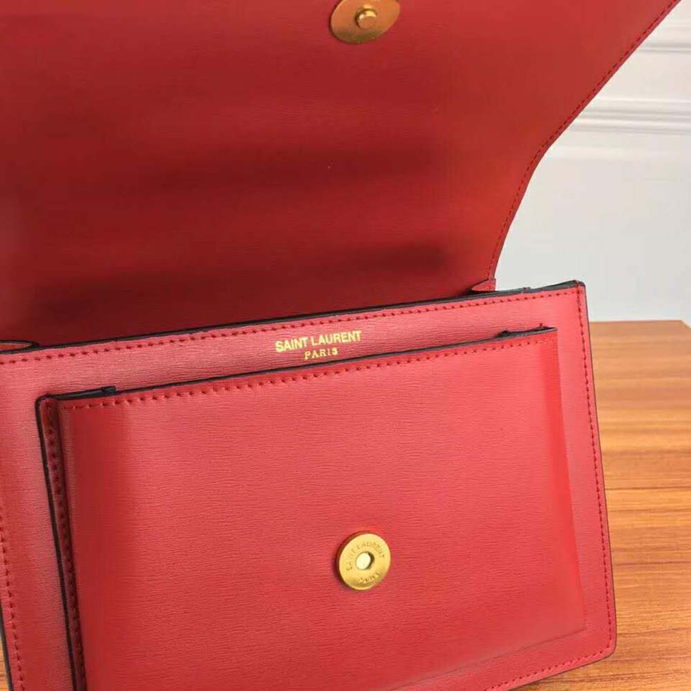 Saint Laurent YSL Women Sunset Medium in Smooth Leather-Red 8 Saint Laurent YSL Women Sunset Medium in Smooth Leather-Red - Image 8