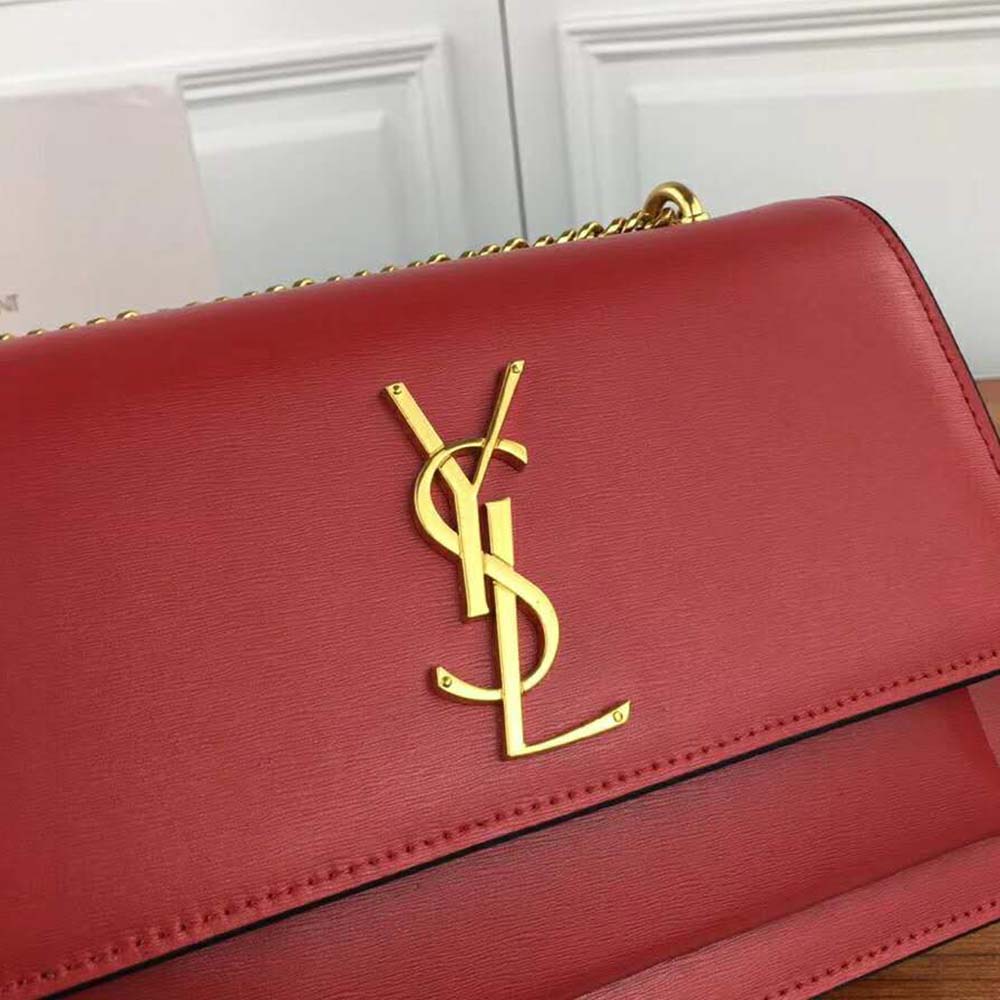 Saint Laurent YSL Women Sunset Medium in Smooth Leather-Red 6 Saint Laurent YSL Women Sunset Medium in Smooth Leather-Red - Image 6