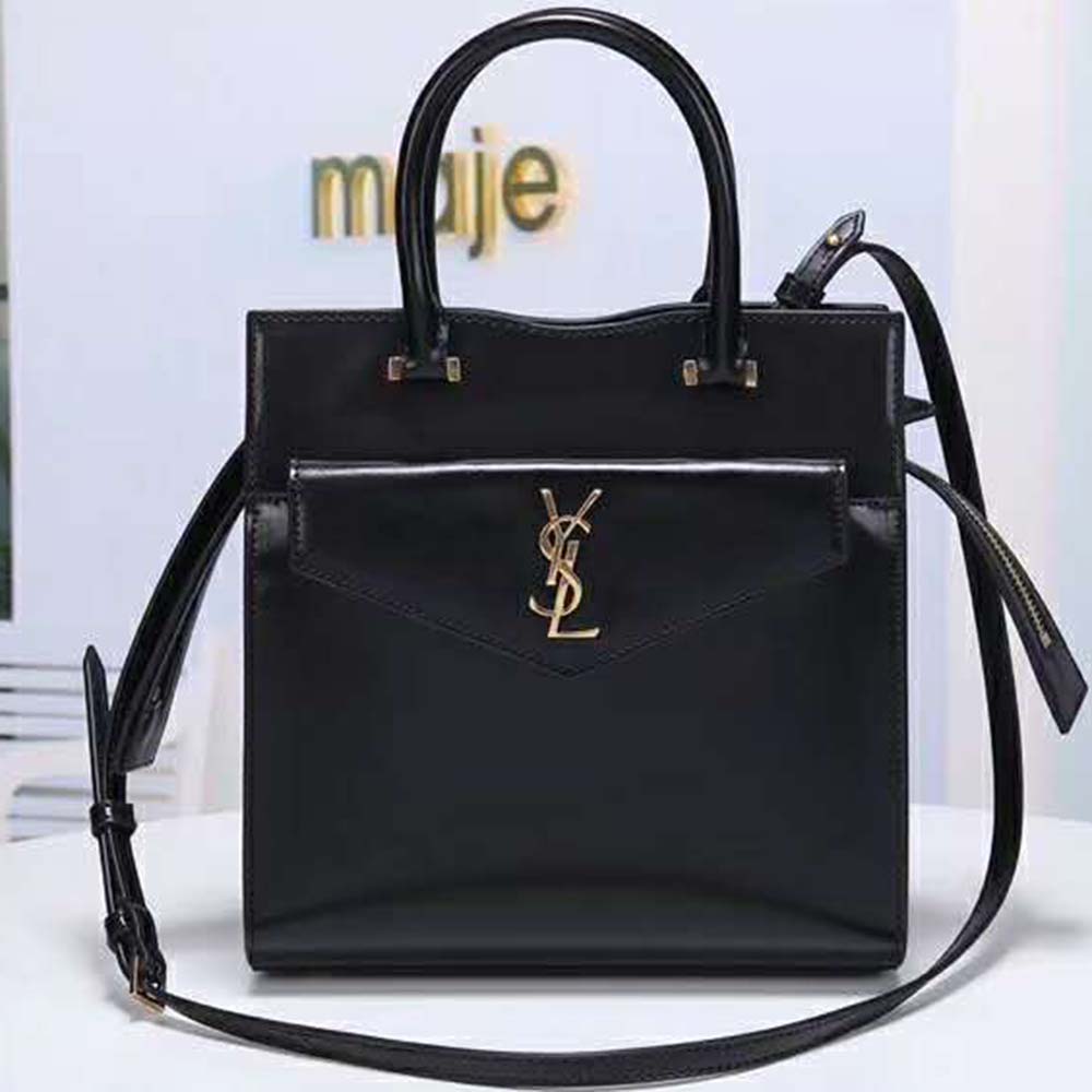 Saint Laurent YSL Women Uptown Small Tote Shiny Smooth Leather-Black 4 Saint Laurent YSL Women Uptown Small Tote Shiny Smooth Leather-Black - Image 4