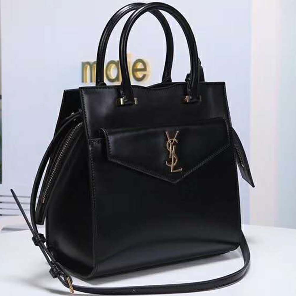 Saint Laurent YSL Women Uptown Small Tote Shiny Smooth Leather-Black 7 Saint Laurent YSL Women Uptown Small Tote Shiny Smooth Leather-Black - Image 7