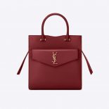 Saint Laurent YSL Women Uptown Small Tote Shiny Smooth-Red