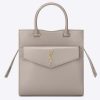 Saint Laurent YSL Women Uptown Small Tote Shiny Smooth-White 12 Saint Laurent YSL Women Uptown Small Tote Shiny Smooth-White