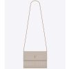 Saint Laurent YSL Women Victoire Chain Bag Crinkled Leather-White
