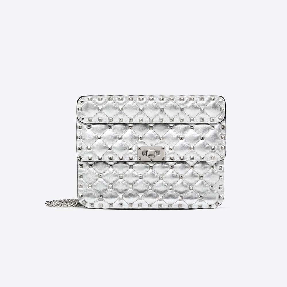 valentino rockstud silver bag