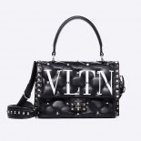Valentino Women Medium VLTN Candystud Top-Handle Bag-Black