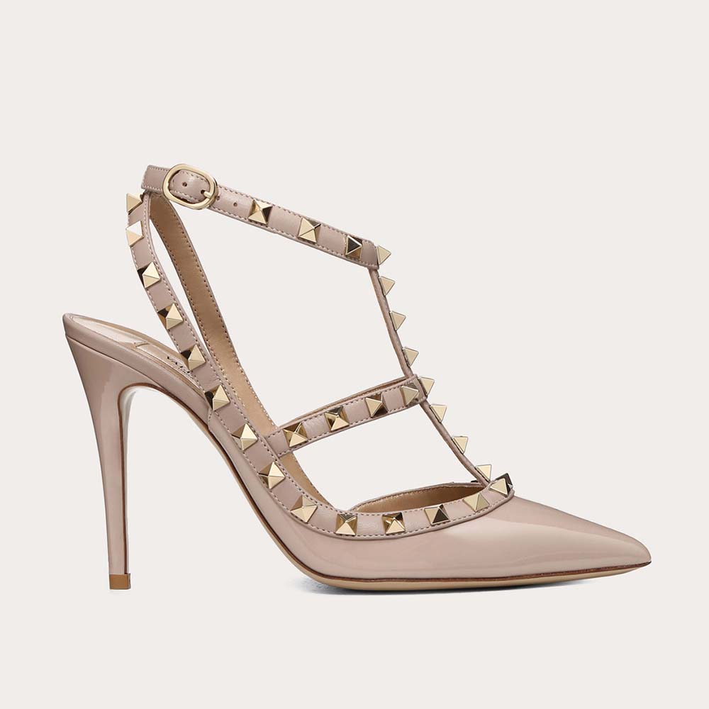 valentino rose gold heels