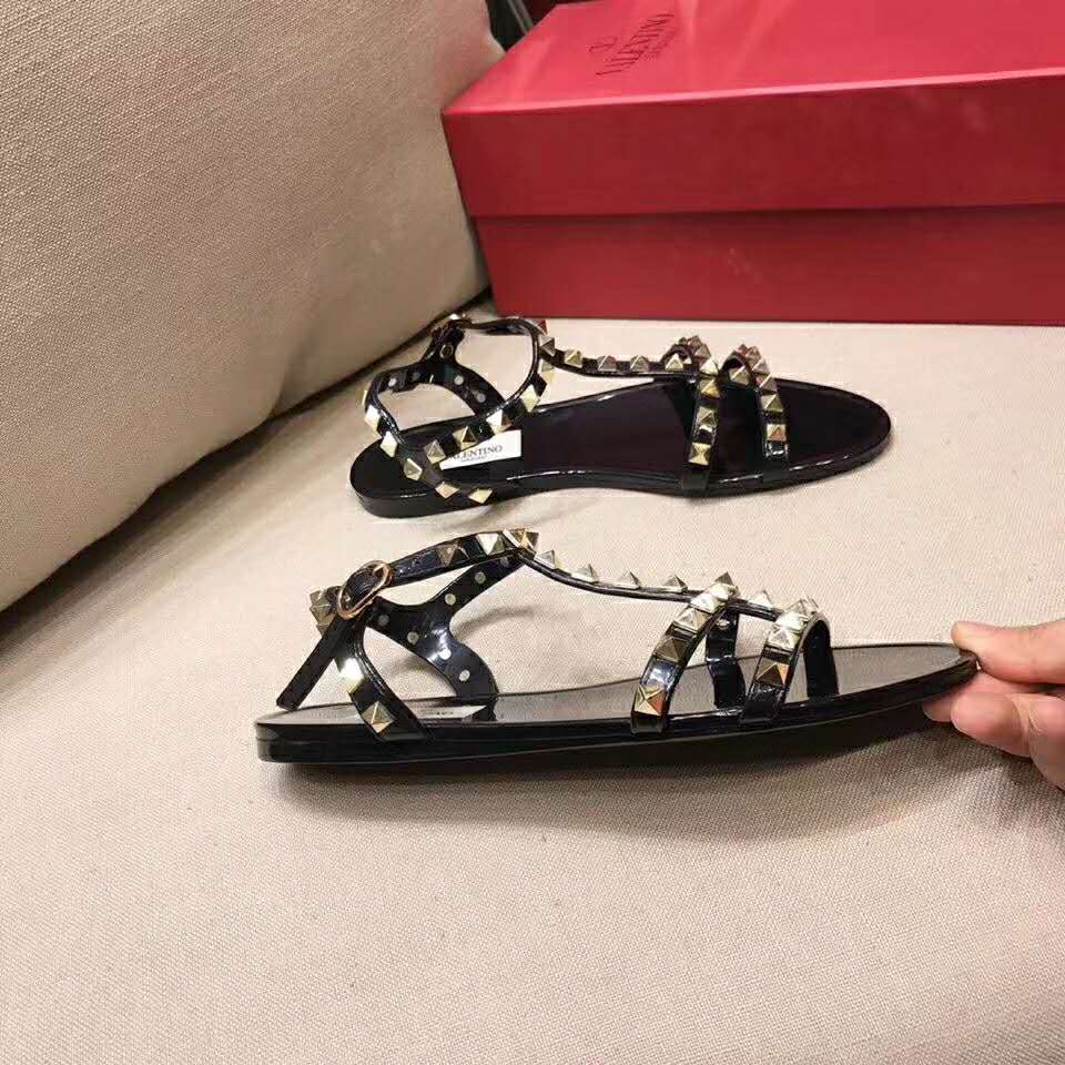 valentino black rubber sandals