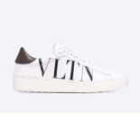 Valentino Women Shoes Open Sneaker in Ruthenium Metallic Leather-White