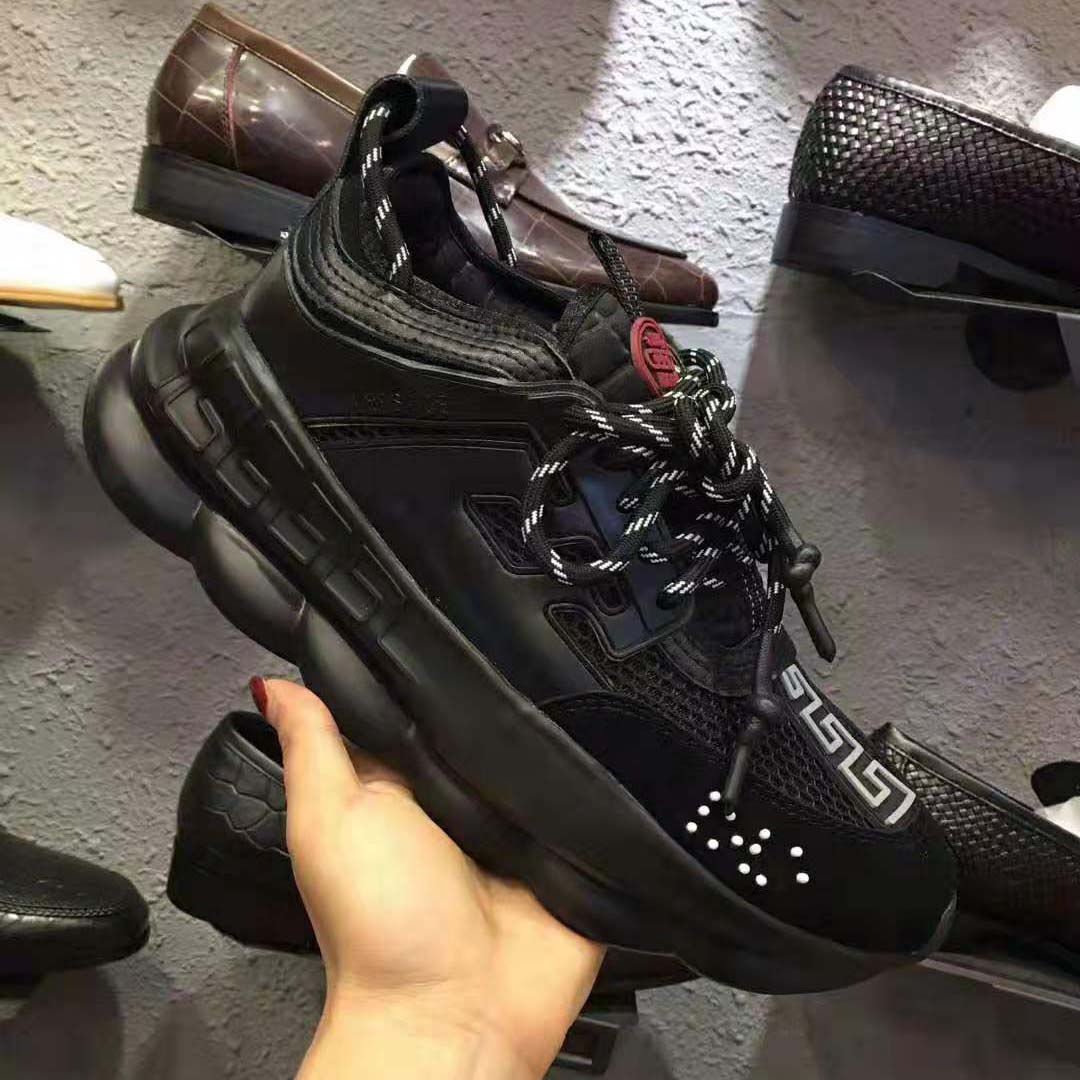 Versace Men Chain Reaction Sneakers-Black 6 Versace Men Chain Reaction Sneakers-Black - Image 6