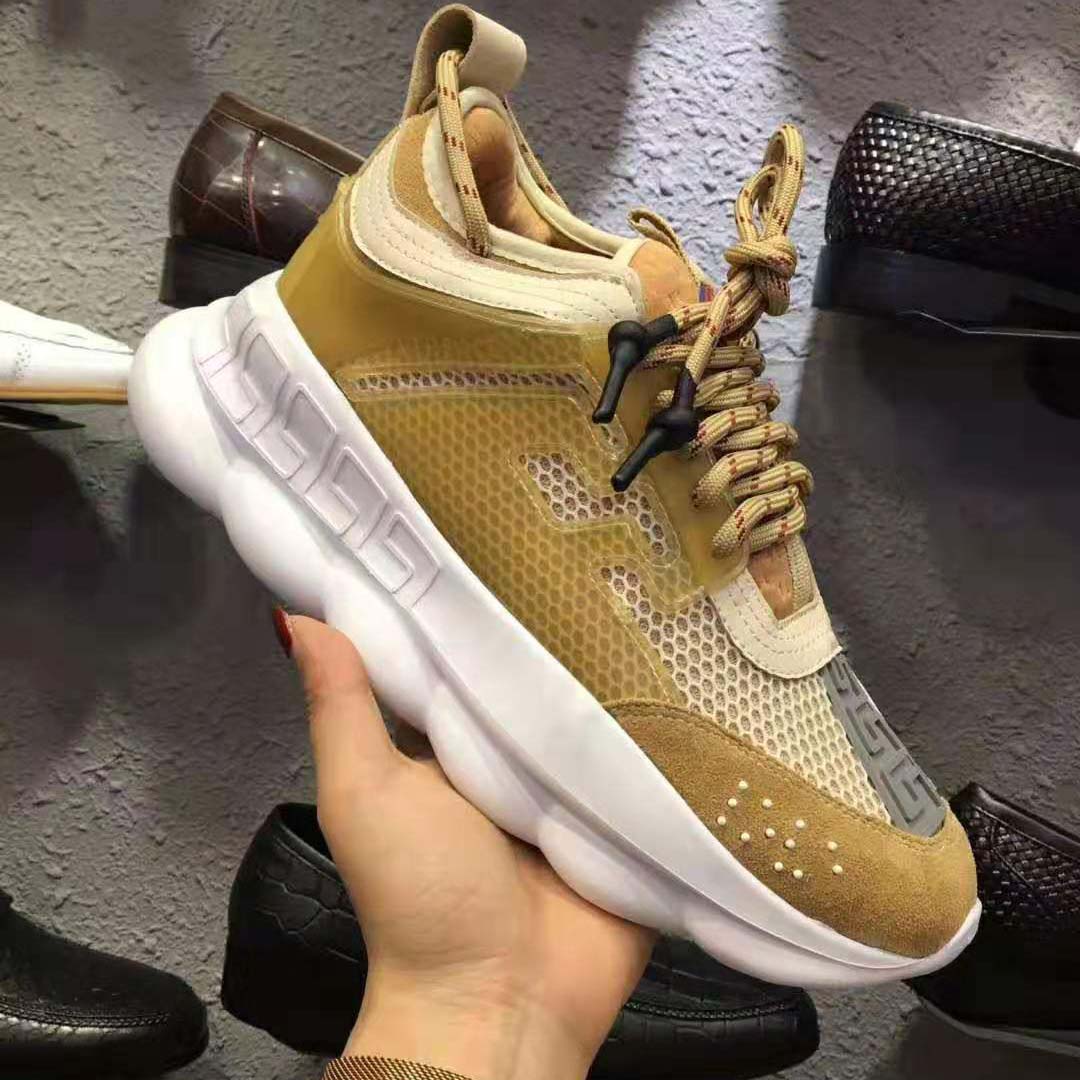 Versace Men Chain Reaction Sneakers-Gold 7 Versace Men Chain Reaction Sneakers-Gold - Image 7