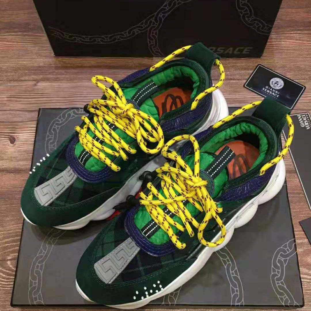 Versace Chain Reaction Sneakers in Green for Men