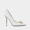 Versace Women Palazzo Pumps Leather Shoes-White