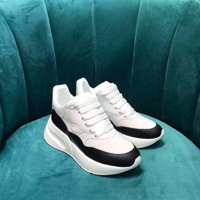 Alexander Mcqueen Unisex Oversized Runner in Nappa Calf Leather-Black - Image 2