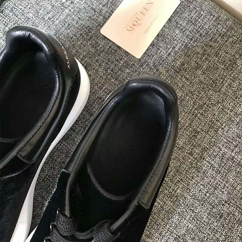 Alexander Mcqueen Unisex Oversized Sneaker With Black Velvet Calf Leather - Image 7
