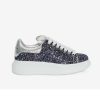 Alexander Mcqueen Women Midnight Blue Glitter Lace-Up Oversized Sneaker