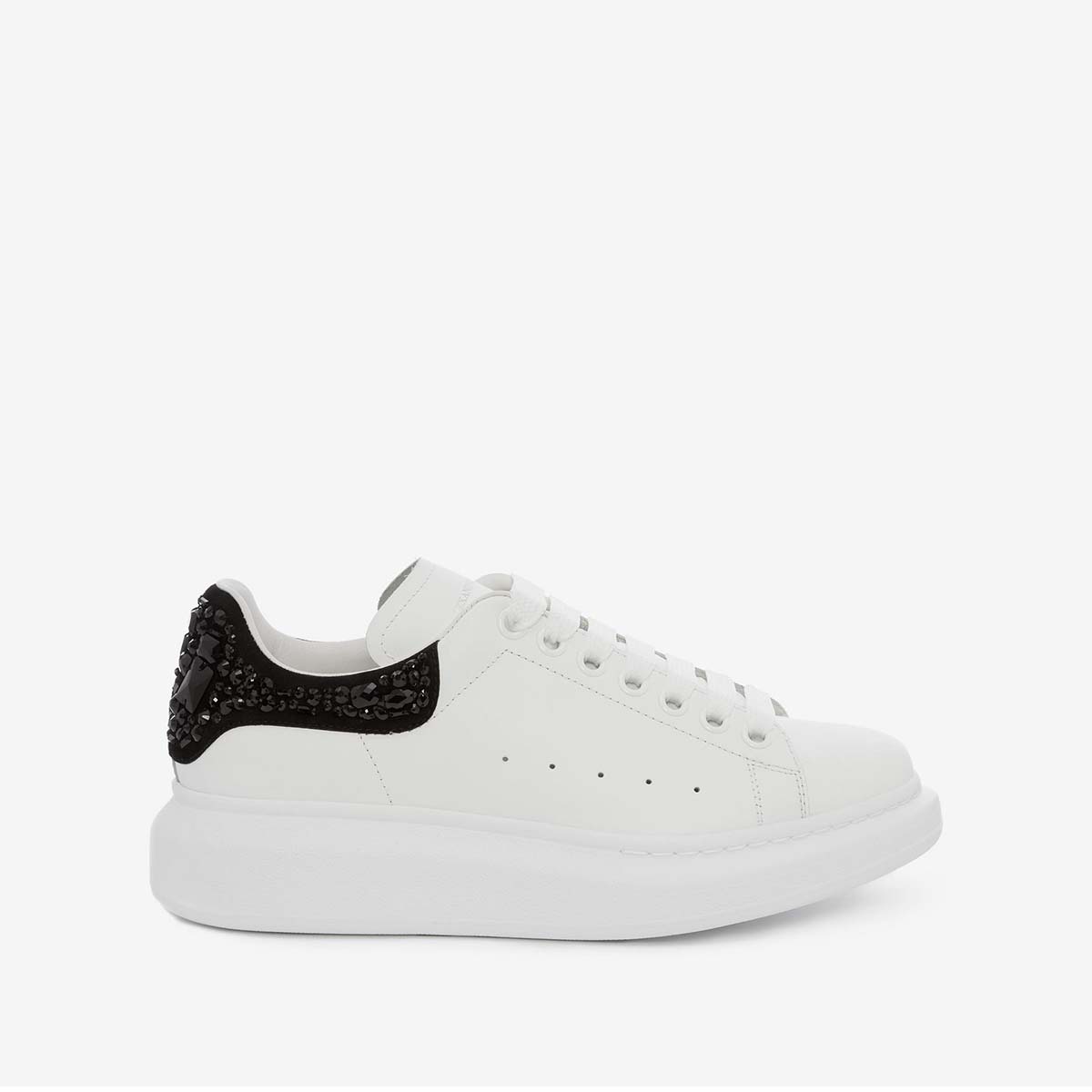 Alexander Mcqueen Women Oversized Sneaker with Cluster Embroidery Shoes White
