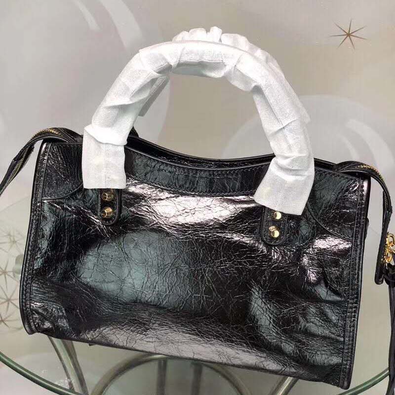 Balenciaga Women Lambskin Mini Bag with "Classic" Shiny Hardware-Black - Image 3