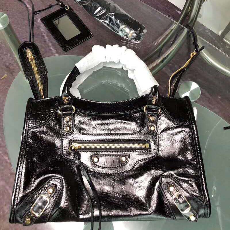 Balenciaga Women Lambskin Mini Bag with "Classic" Shiny Hardware-Black - Image 2