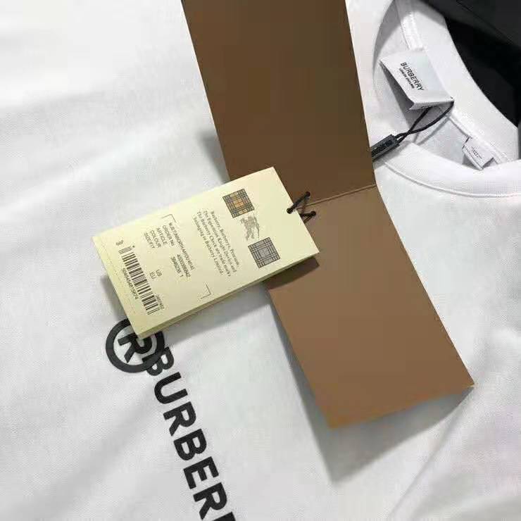 Burberry Men Logo Print Cotton Oversized T-Shirt-White
