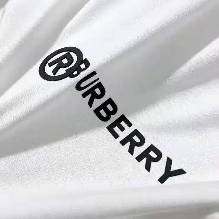 Burberry Men Logo Print Cotton Oversized T-Shirt-White