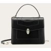 Bvlgari Women Large Flap Cover Bag "Serpenti Forever" in Calf-Black
