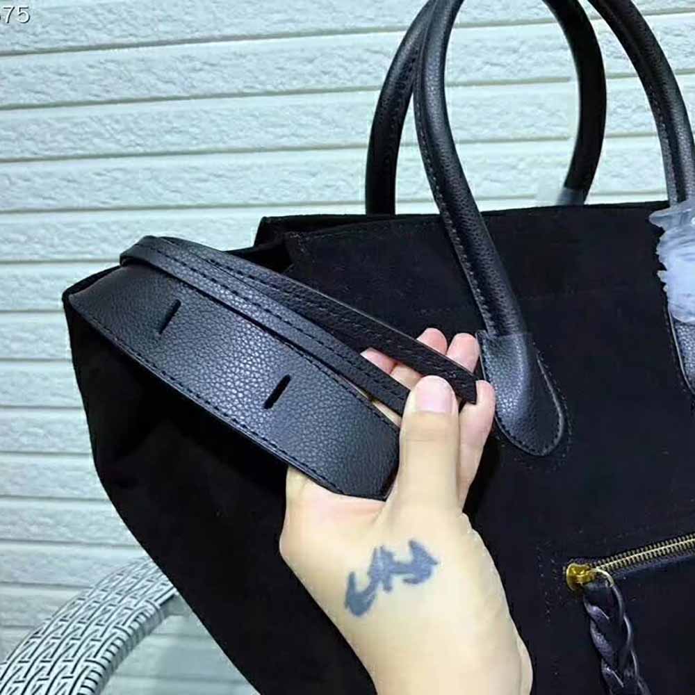 Celine Medium Luggage Phantom Bag in Baby Calfskin Leather-Black - Image 9