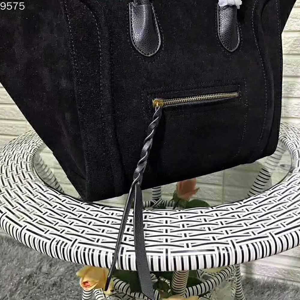 Celine Medium Luggage Phantom Bag in Baby Calfskin Leather-Black - Image 8