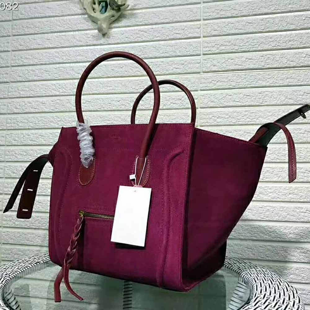 Celine Medium Luggage Phantom Bag in Baby Calfskin Leather-Purple - Image 5