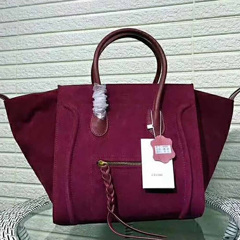 Celine Medium Luggage Phantom Bag in Baby Calfskin Leather-Purple - Image 3