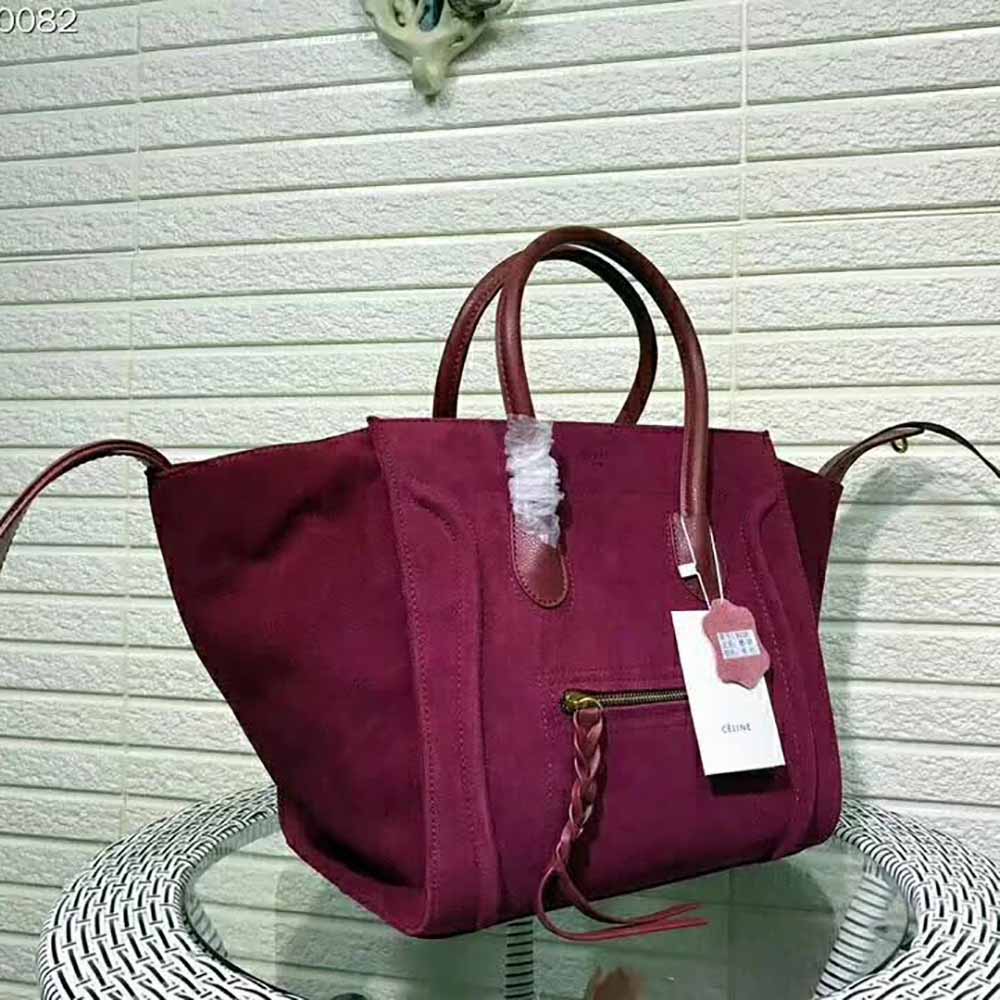 Celine Medium Luggage Phantom Bag in Baby Calfskin Leather-Purple - Image 2