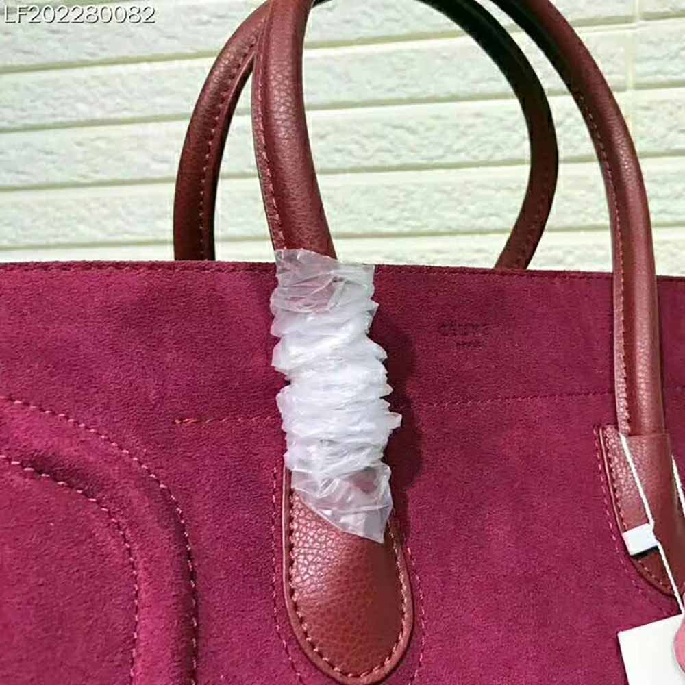Celine Medium Luggage Phantom Bag in Baby Calfskin Leather-Purple - Image 8