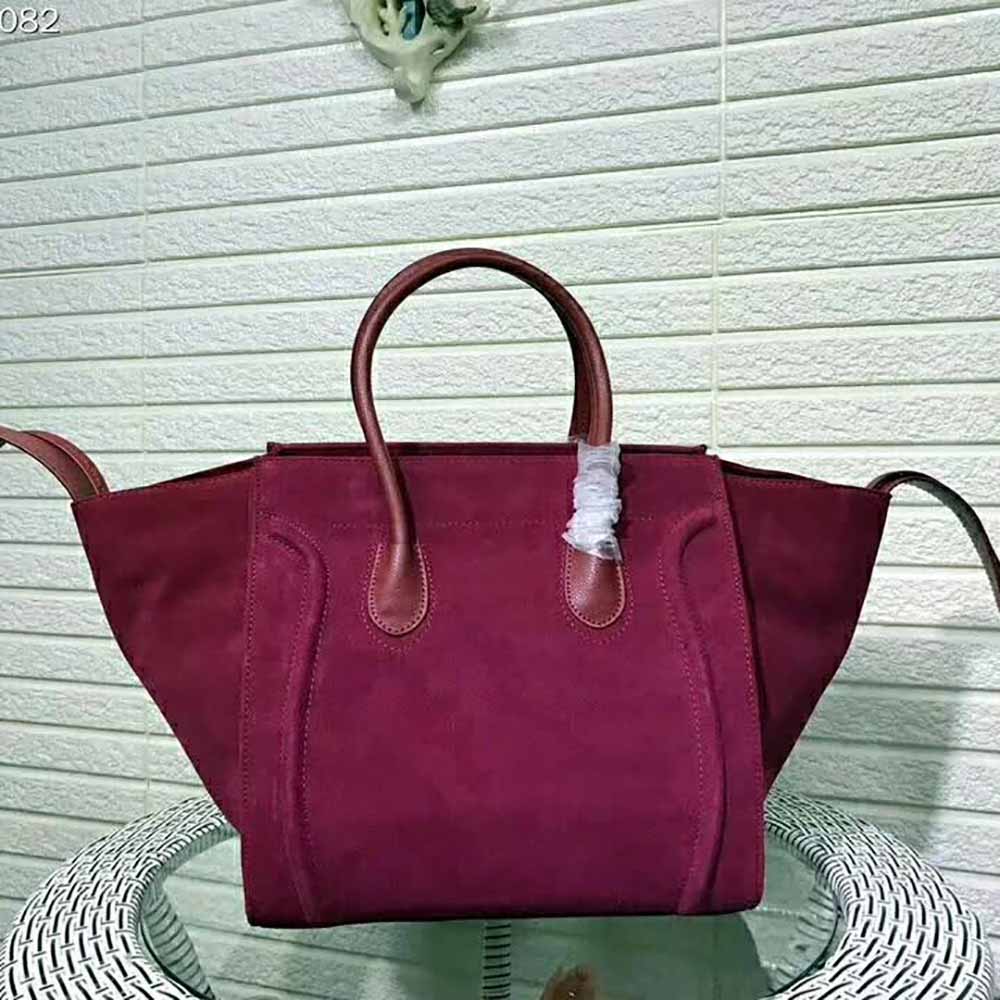 Celine Medium Luggage Phantom Bag in Baby Calfskin Leather-Purple - Image 4