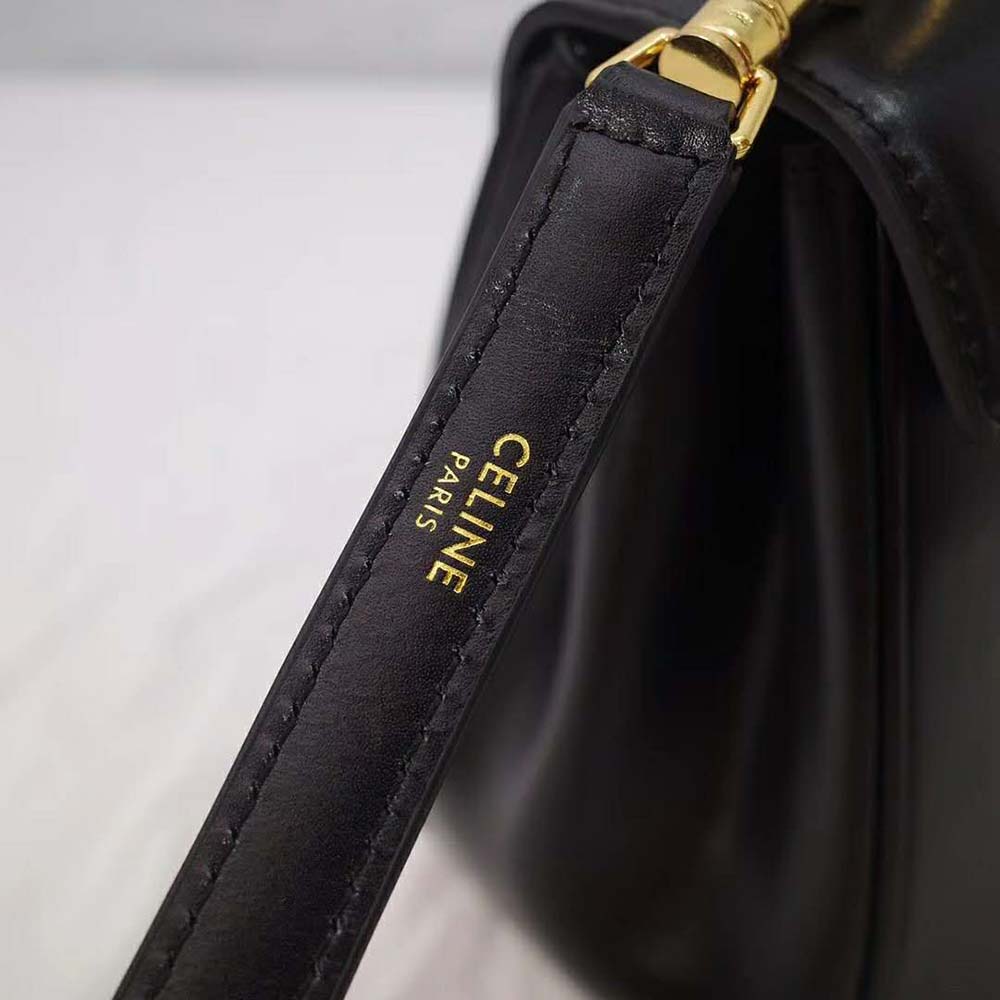 Celine Women Small 16 Bag in Satinated Calfskin-Black - Image 8