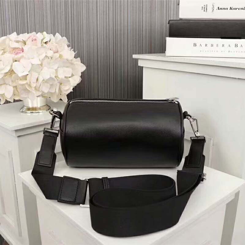 Dior Unisex Black Grained Calfskin "Roller" Pouch with "Atelier" Print - Image 6