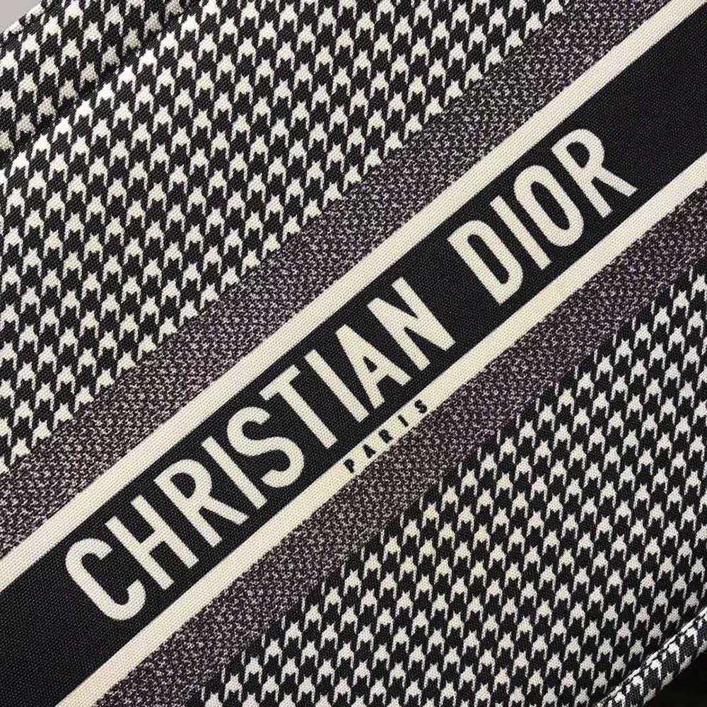 Dior Women Book Tote Bag in Embroidered Canvas-Black-Black 7 Dior Women Book Tote Bag in Embroidered Canvas-Black-Black - Image 7