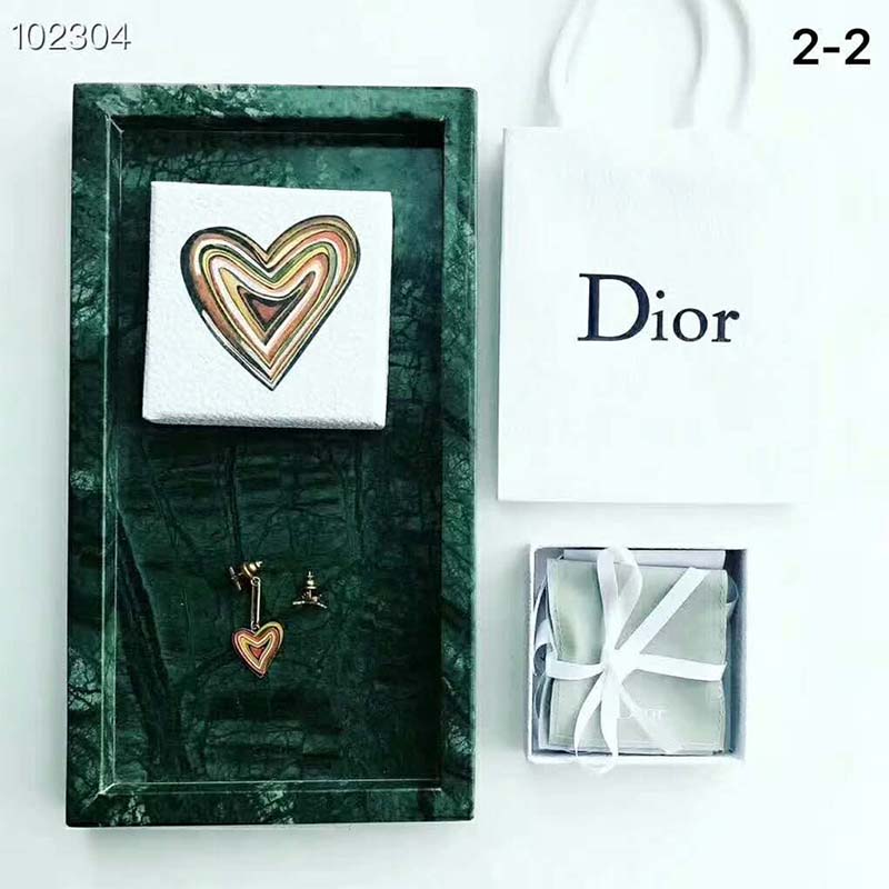Dior Women "Dioramour" Heart and Bee Asymmetric Earrings - Image 5