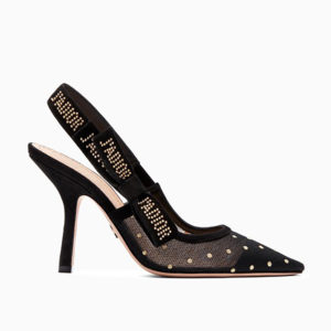Dior Women "J'Adior" High-Heeled Gold-Tone Dotted Swiss 65mm