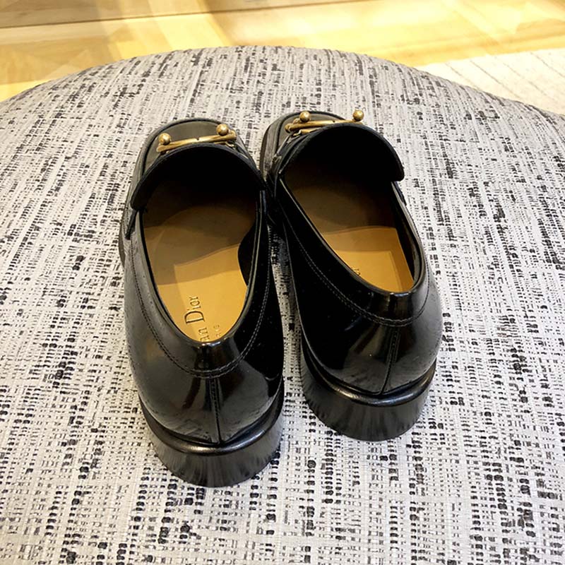 Dior Women "Diordirection" Loafer in Black Glazed Calfskin 20mm Heel - Image 4