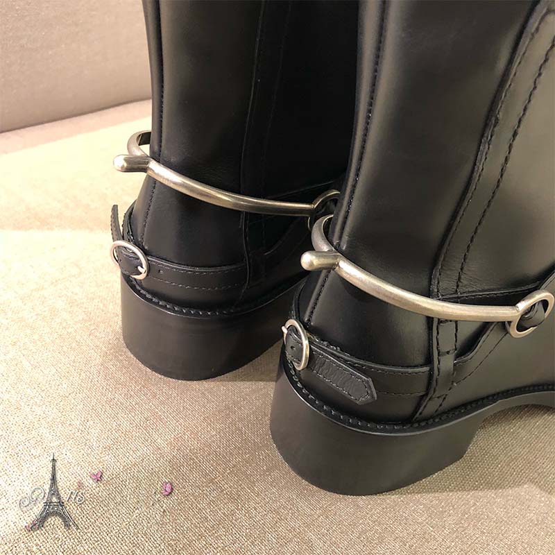 Dior Women Shoes Diorider Calfskin Leather Biker Boot 45 Heel Hight-Black - Image 4