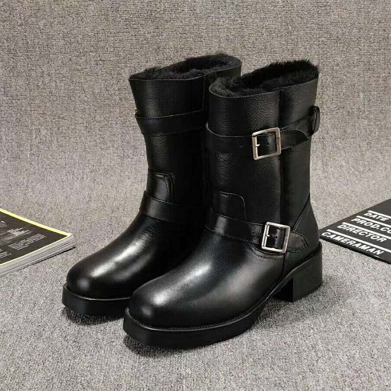 Dior Women Shoes Diorider Suede Sheepskin Biker Boot 45mm Heel-Black - Image 5