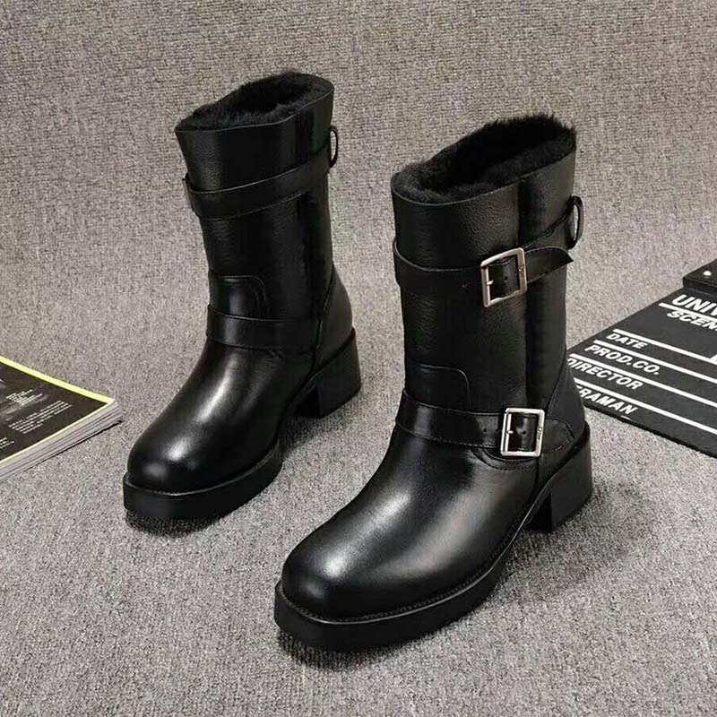 Dior Women Shoes Diorider Suede Sheepskin Biker Boot 45mm Heel-Black - Image 4