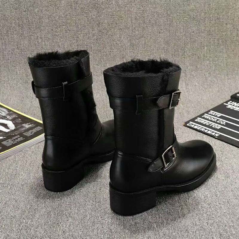 Dior Women Shoes Diorider Suede Sheepskin Biker Boot 45mm Heel-Black - Image 3