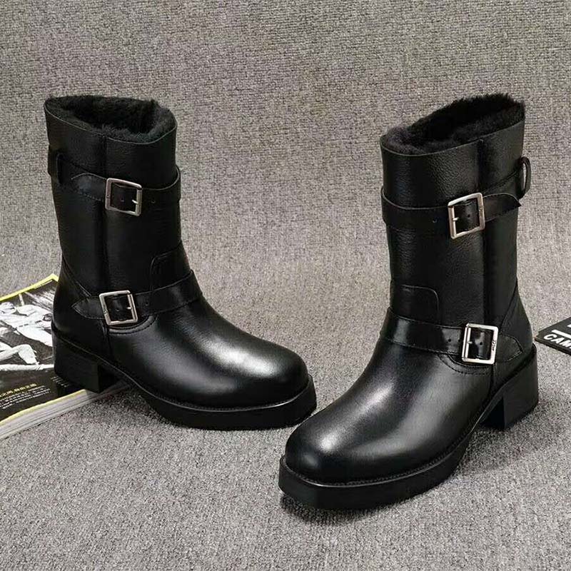Dior Women Shoes Diorider Suede Sheepskin Biker Boot 45mm Heel-Black - Image 2