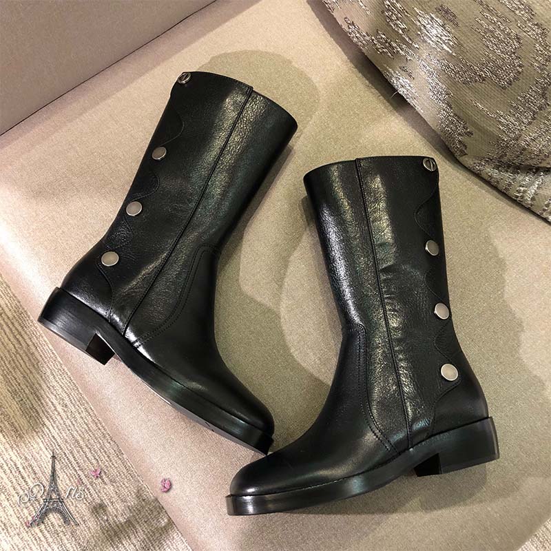Dior Women Shoes Diorodeo Calfskin Leather Ankle Boot 35mm Heel Hight-Black - Image 3