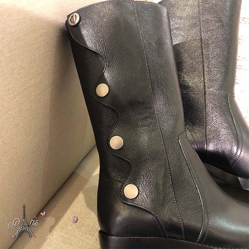 Dior Women Shoes Diorodeo Calfskin Leather Ankle Boot 35mm Heel Hight-Black - Image 10
