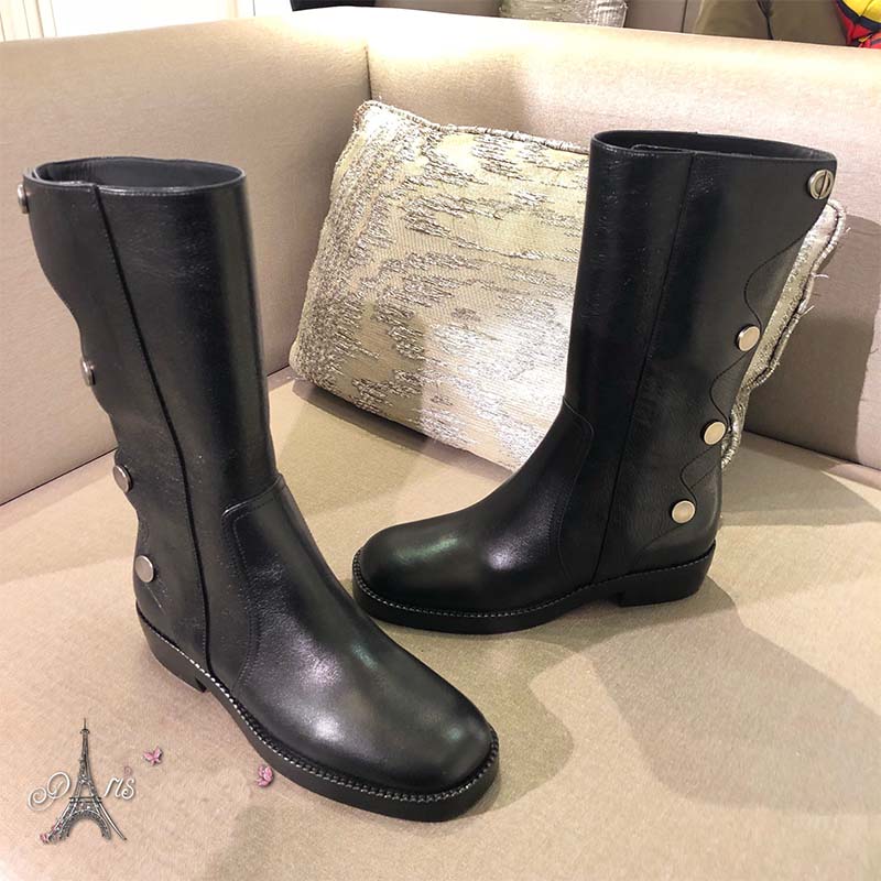 Dior Women Shoes Diorodeo Calfskin Leather Ankle Boot 35mm Heel Hight-Black - Image 2