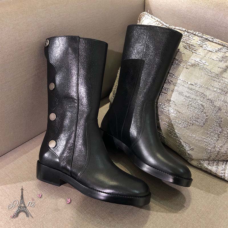 Dior Women Shoes Diorodeo Calfskin Leather Ankle Boot 35mm Heel Hight-Black - Image 5