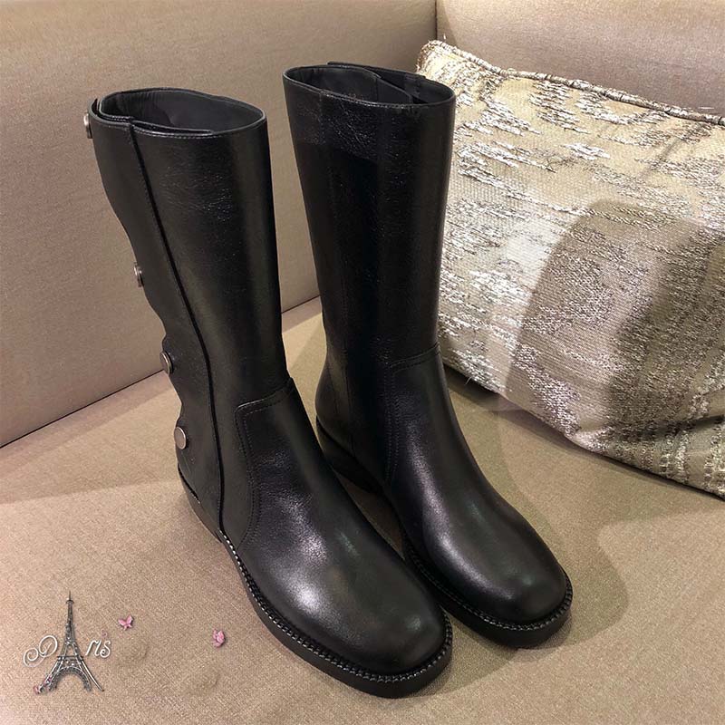 Dior Women Shoes Diorodeo Calfskin Leather Ankle Boot 35mm Heel Hight-Black - Image 6